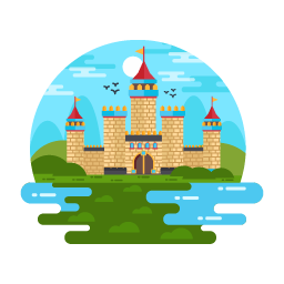 Get hold of this unique flat vector of castle