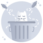 Empty dustbin, a flat conceptual icon with download facility