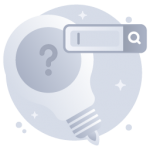 A modern flat rounded icon of searching idea