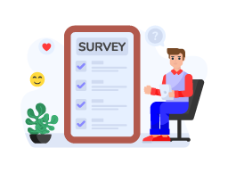 A trendy flat character illustration of survey