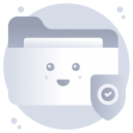 Secure data, a flat conceptual icon with download facility
