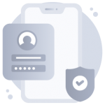 A modern flat rounded icon of authorization