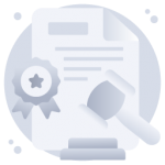 A legal contract in flat round icon