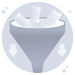 A well designed flat icon of data filter