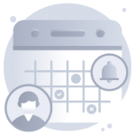 A personal calendar in flat round icon
