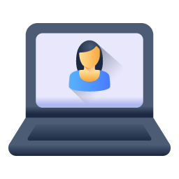 Online student flat icon is easy to use and download