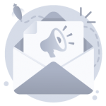 Mail marketing, flat concept icon design