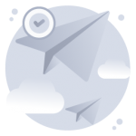 Mail send, flat round icon