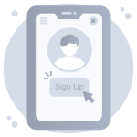 Grab this amazing flat conceptual icon of sign up