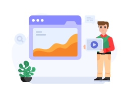 Analysis of website data, flat illustration of seo campaign