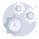 Download time management concept icon on round background