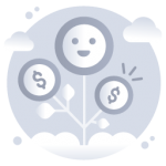 Money growth icon, flat editable design