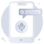 Icon of voice recording in modern flat design