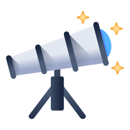 A well designed flat icon of telescope