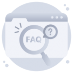 A web faq icon in flat vector