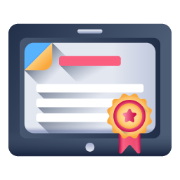 Online certificate flat icon is editable and premium