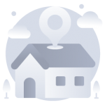 A well designed flat conceptual icon of home location