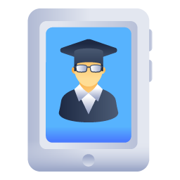 Have a look at this amazing flat icon of online graduate