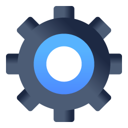Cogwheel denoting the concept of setting in flat style
