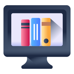 Have a look at this amazing flat icon of online library