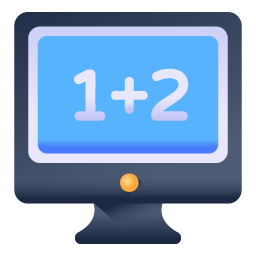 Grab this amazing flat icon of online math lecture