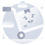 A modern flat rounded icon of delivery services