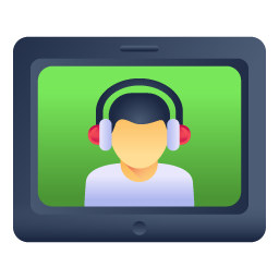 Download premium flat icon of audio learning