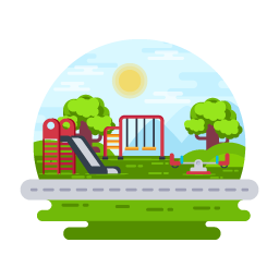 Grab this captivating flat illustration of play area