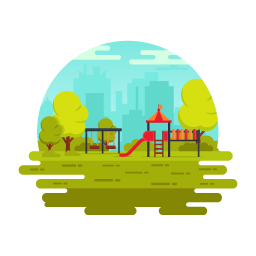 Download premium flat illustration of children playground