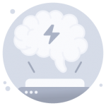 A modern flat rounded icon of brainstorming