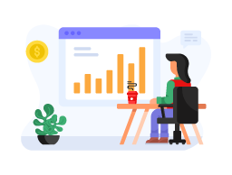 A trendy flat character illustration of business growth