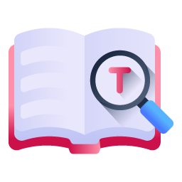 A modern design flat icon of search dictionary