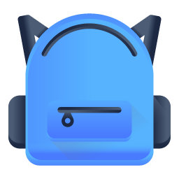 School bag flat icon is editable and premium
