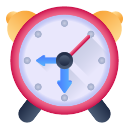 A flat icon of alarm clock is easy to use and download