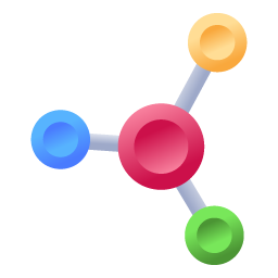 Well designed flat icon of molecular structure
