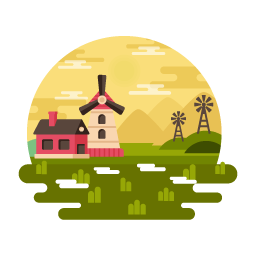 Download this flat illustration of country home, editable vector