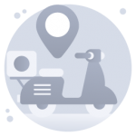 Get hold on this editable flat icon of scooter delivery