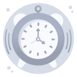 Wall clock, flat rounded icon in appealing graphic