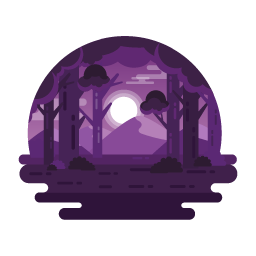 Get your hands on this flat illustration of night forest