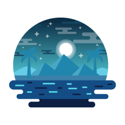 Flat illustration of night desert is up for premium use